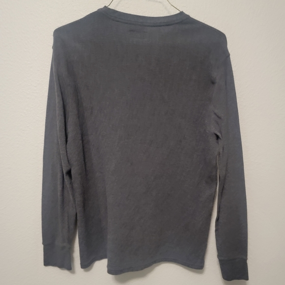 POLO Ralph Lauren XL Grey Thermal Waffle Long Sleeved Shirt - Picture 3 of 4